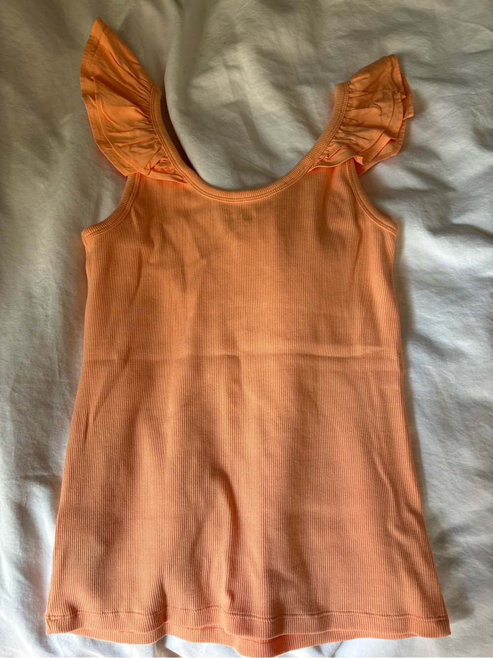 Old Navy Peach-Orange Ruffle Strap Ribbed Tank - Picture 4 of 6